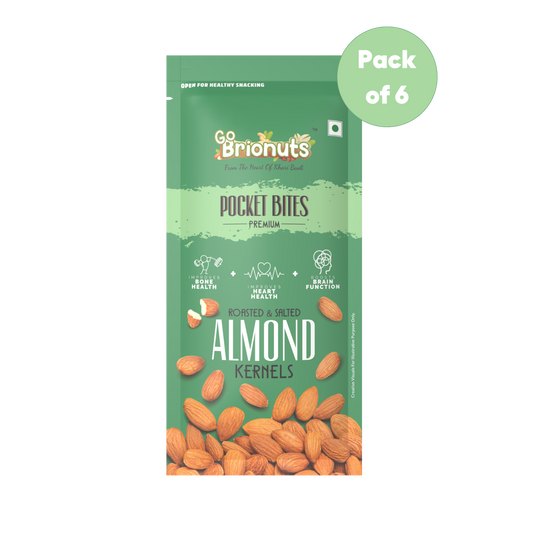 Almonds, Roasted-Salted, Pack of 6- 40gms each (240gms)