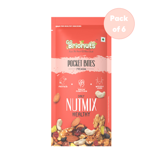 Daily Nutmix, Unroasted-Unsalted, Pack of 6- 40gms each (240gms)